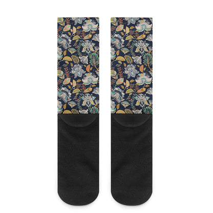 Vintage Indian Floral Pattern Print Crew Socks
