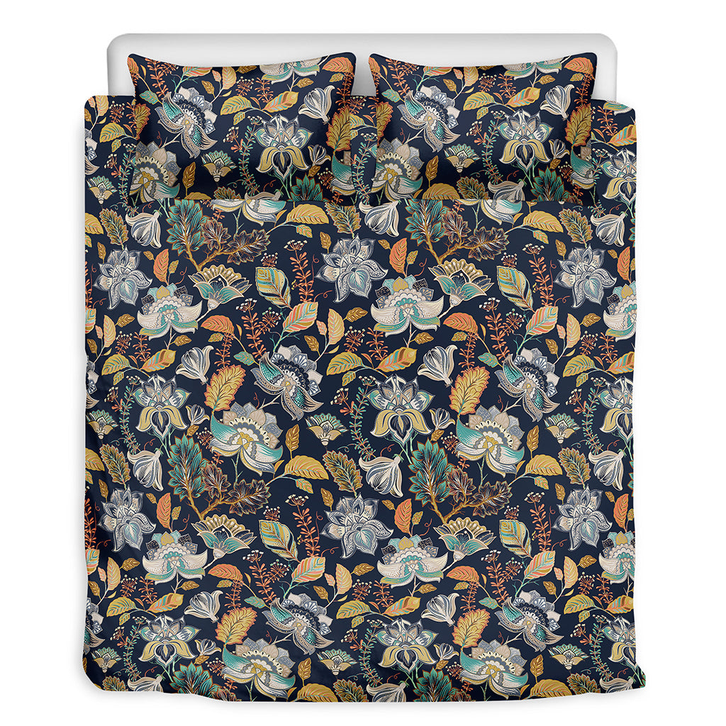 Vintage Indian Floral Pattern Print Duvet Cover Bedding Set
