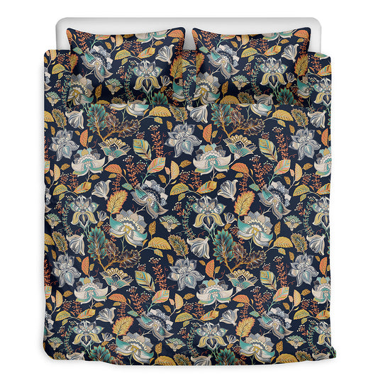 Vintage Indian Floral Pattern Print Duvet Cover Bedding Set