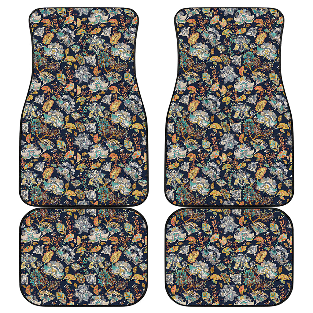 Vintage Indian Floral Pattern Print Front and Back Car Floor Mats