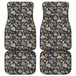 Vintage Indian Floral Pattern Print Front and Back Car Floor Mats
