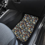 Vintage Indian Floral Pattern Print Front and Back Car Floor Mats