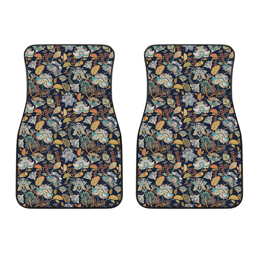 Vintage Indian Floral Pattern Print Front Car Floor Mats