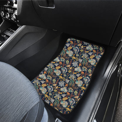 Vintage Indian Floral Pattern Print Front Car Floor Mats