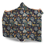 Vintage Indian Floral Pattern Print Hooded Blanket
