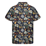 Vintage Indian Floral Pattern Print Men's Short Sleeve Shirt