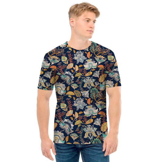 Vintage Indian Floral Pattern Print Men's T-Shirt