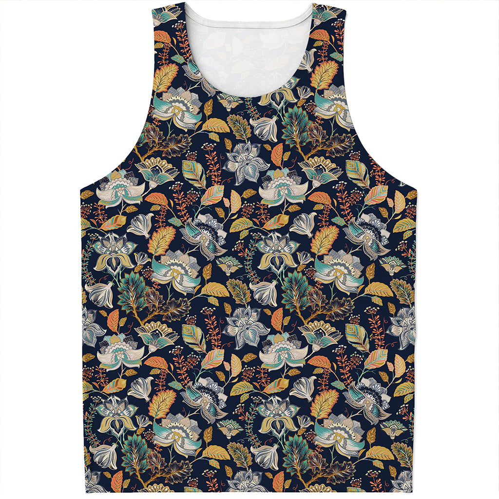 Vintage Indian Floral Pattern Print Men's Tank Top