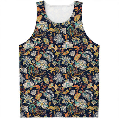 Vintage Indian Floral Pattern Print Men's Tank Top