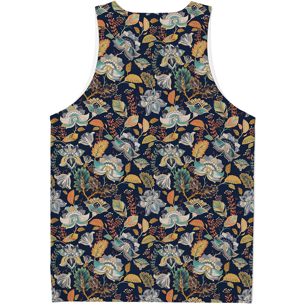 Vintage Indian Floral Pattern Print Men's Tank Top