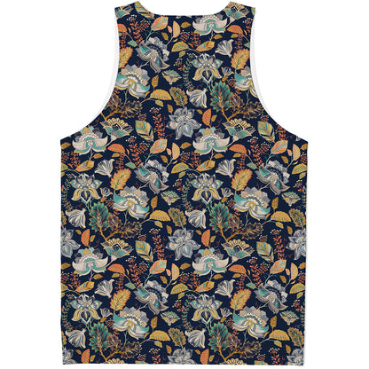 Vintage Indian Floral Pattern Print Men's Tank Top