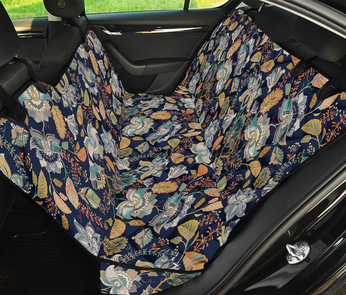 Vintage Indian Floral Pattern Print Pet Car Back Seat Cover