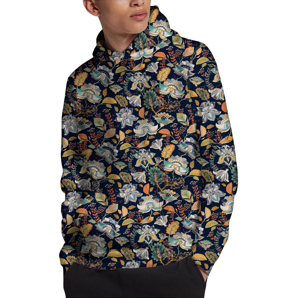 Vintage Indian Floral Pattern Print Pullover Hoodie