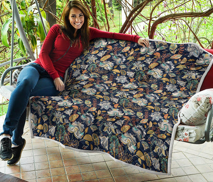 Vintage Indian Floral Pattern Print Quilt