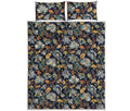 Vintage Indian Floral Pattern Print Quilt Bed Set