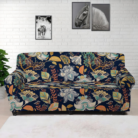 Vintage Indian Floral Pattern Print Sofa Cover