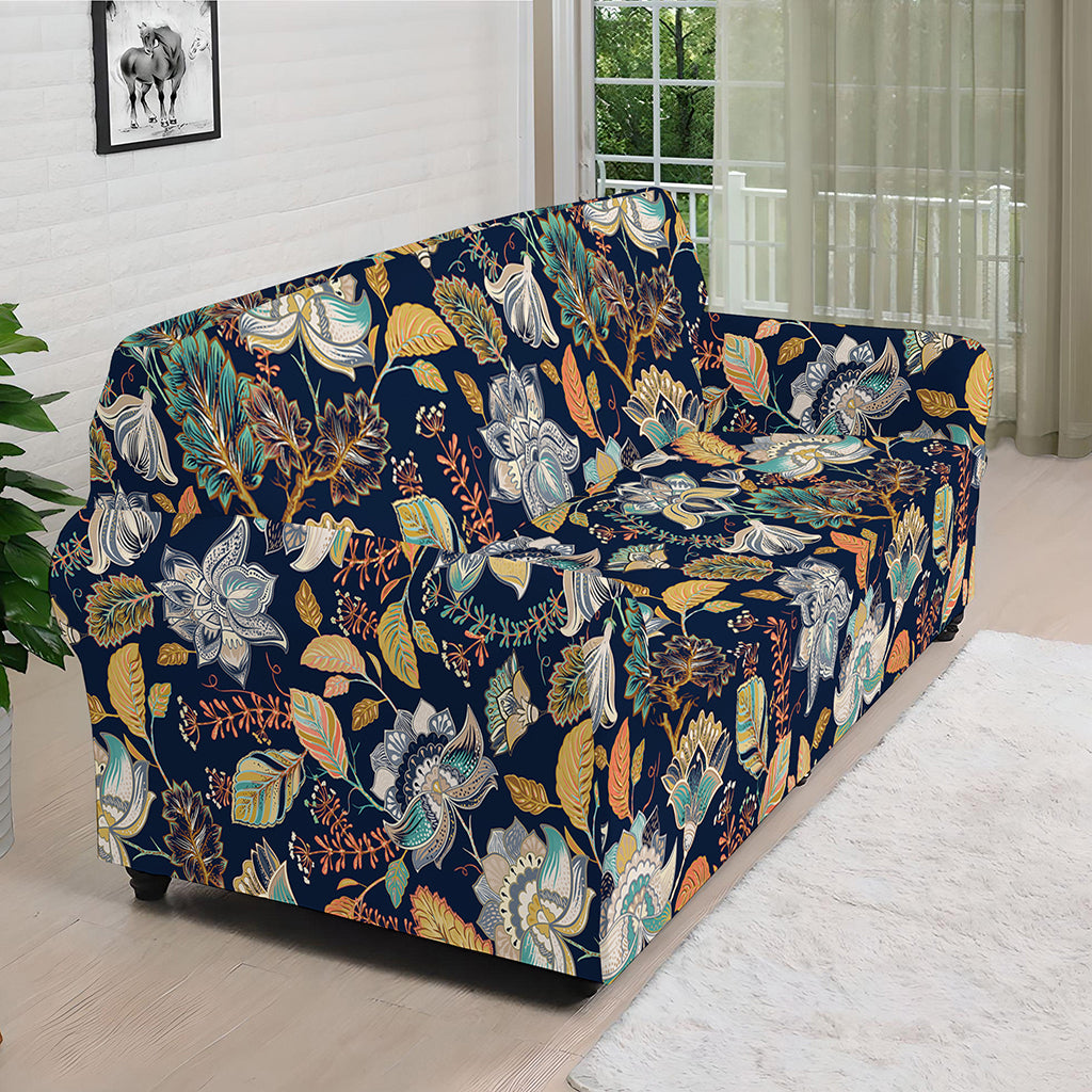 Vintage Indian Floral Pattern Print Sofa Cover