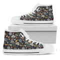 Vintage Indian Floral Pattern Print White High Top Sneakers
