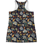 Vintage Indian Floral Pattern Print Women's Racerback Tank Top