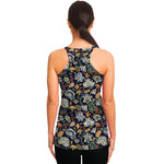 Vintage Indian Floral Pattern Print Women's Racerback Tank Top
