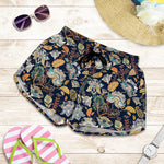 Vintage Indian Floral Pattern Print Women's Shorts
