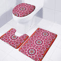 Vintage Indian Mandala Print 3 Piece Bath Mat Set