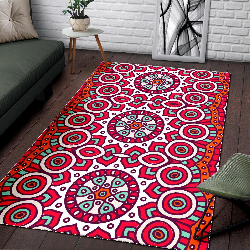 Vintage Indian Mandala Print Area Rug GearFrost