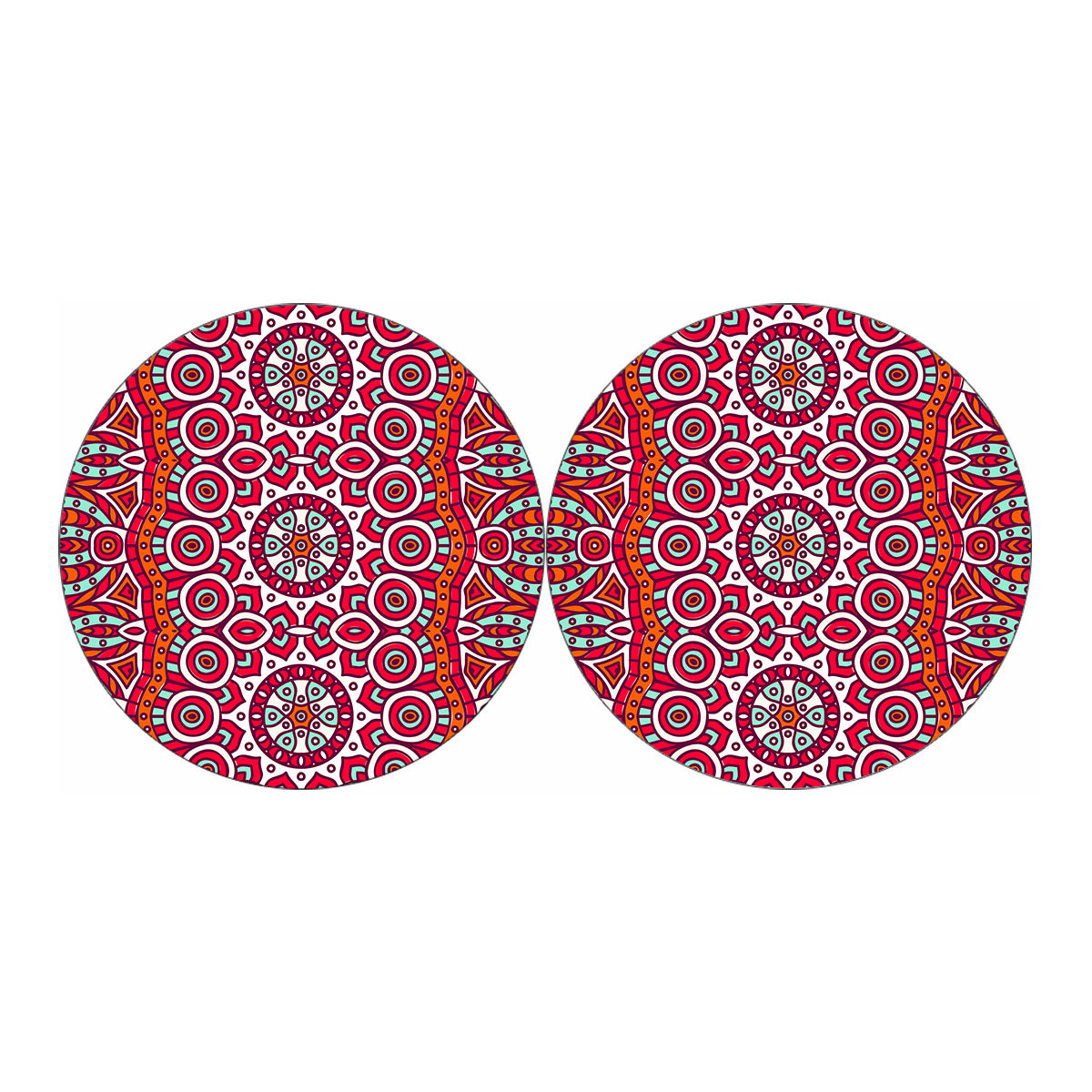 Vintage Indian Mandala Print Car Coasters