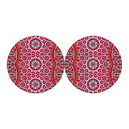 Vintage Indian Mandala Print Car Coasters