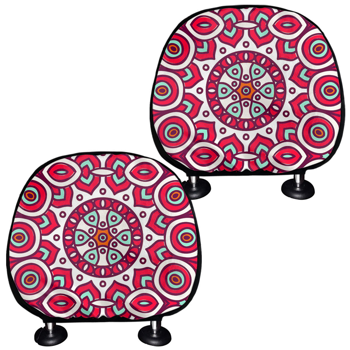 Vintage Indian Mandala Print Car Headrest Covers