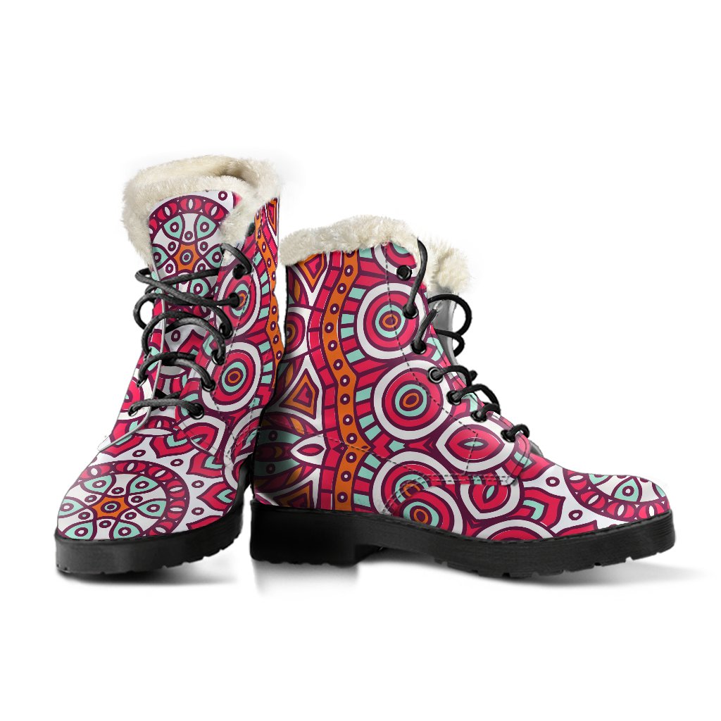 Vintage Indian Mandala Print Comfy Boots GearFrost