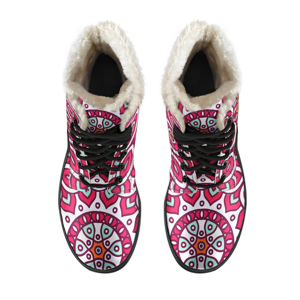 Vintage Indian Mandala Print Comfy Boots GearFrost