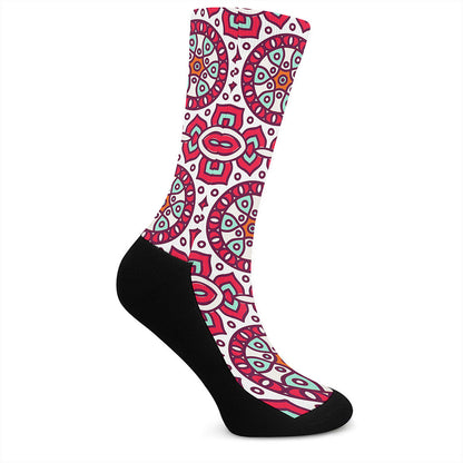 Vintage Indian Mandala Print Crew Socks