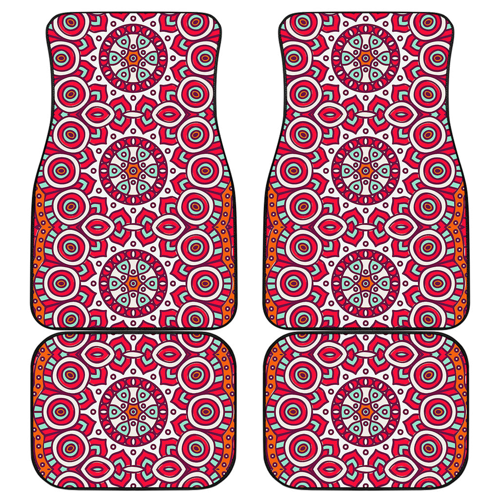 Vintage Indian Mandala Print Front and Back Car Floor Mats