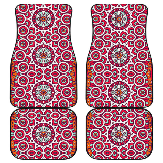 Vintage Indian Mandala Print Front and Back Car Floor Mats