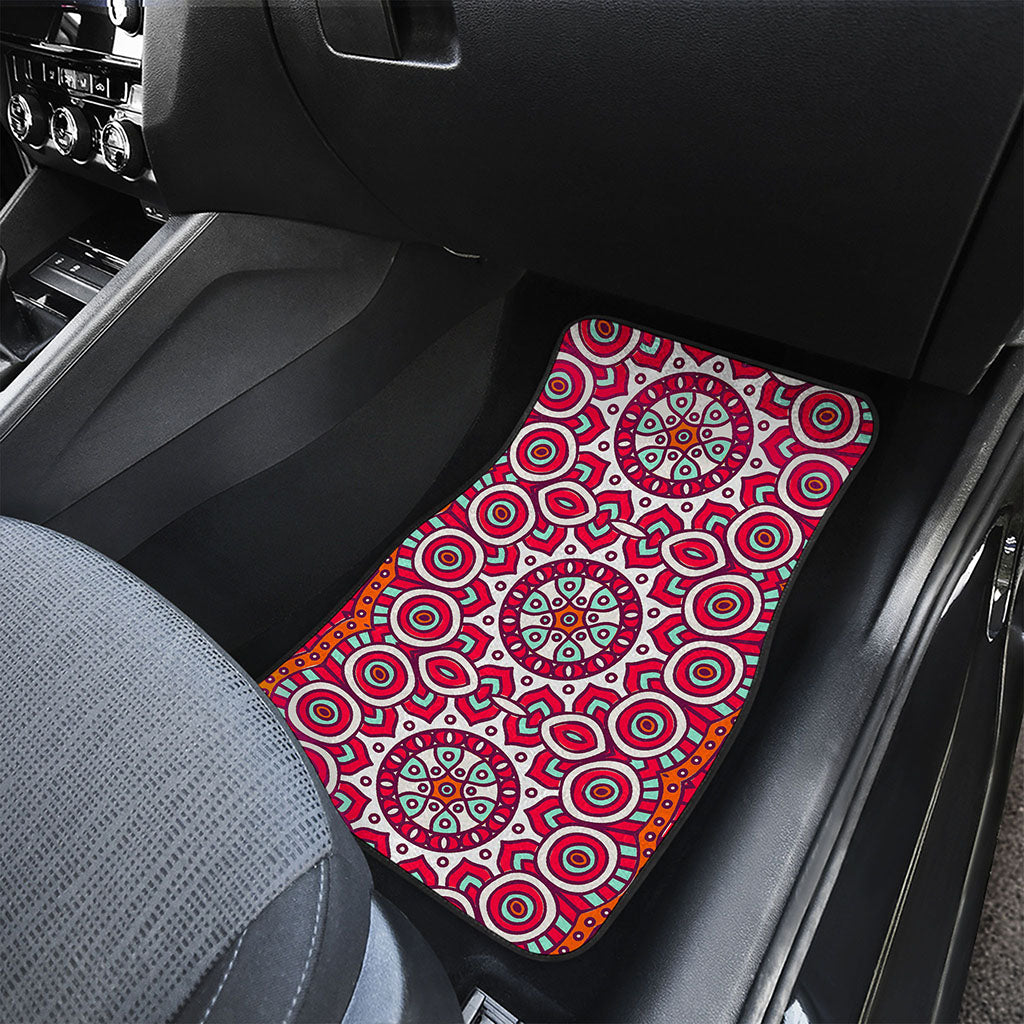 Vintage Indian Mandala Print Front and Back Car Floor Mats