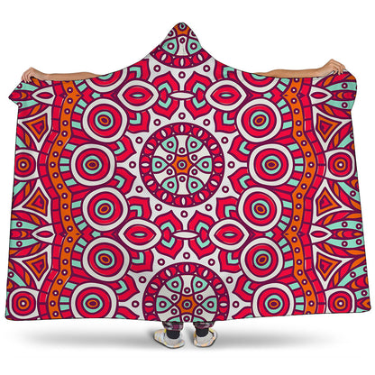 Vintage Indian Mandala Print Hooded Blanket