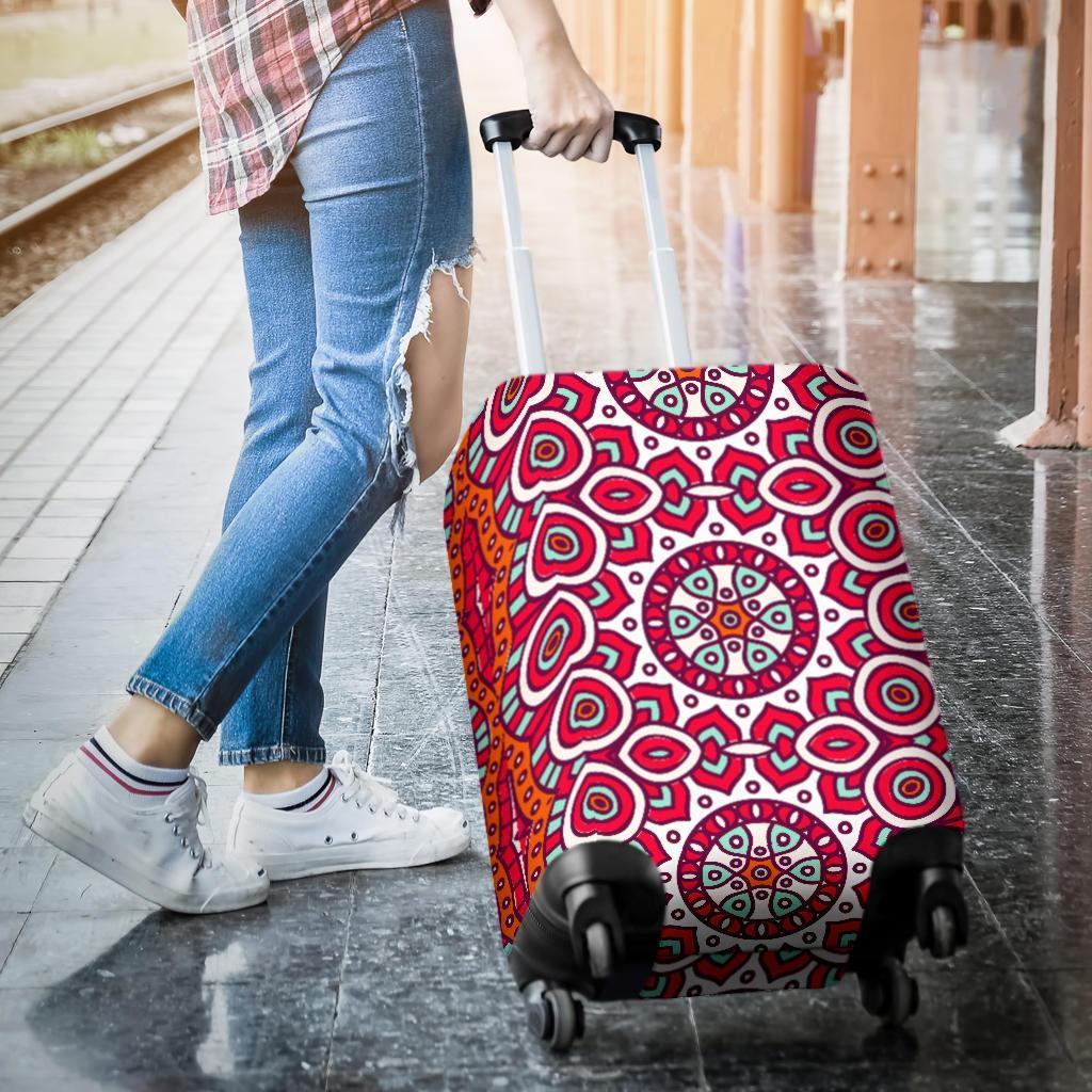 Vintage Indian Mandala Print Luggage Cover GearFrost