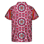 Vintage Indian Mandala Print Men's Short Sleeve Shirt