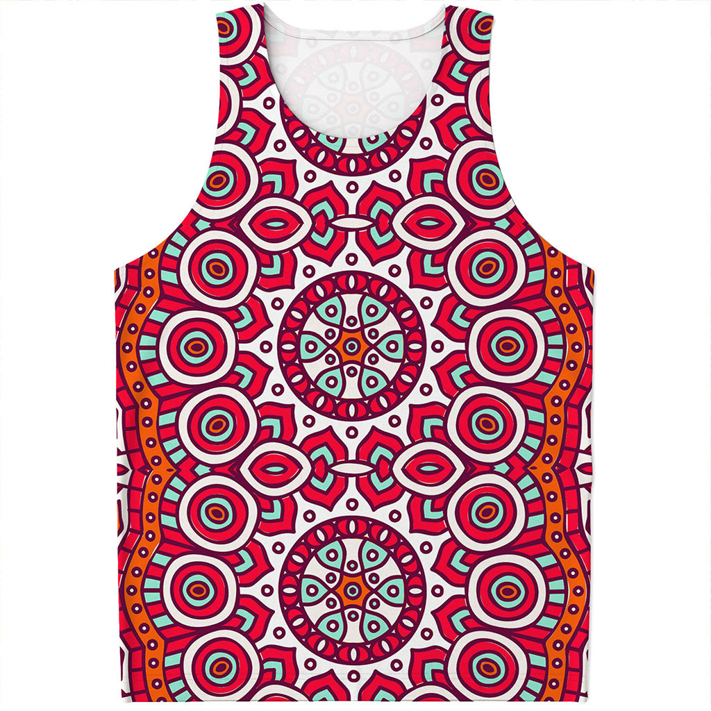 Vintage Indian Mandala Print Men's Tank Top