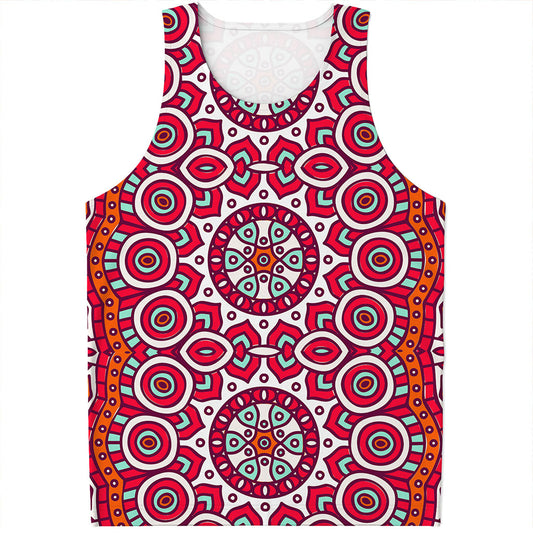 Vintage Indian Mandala Print Men's Tank Top