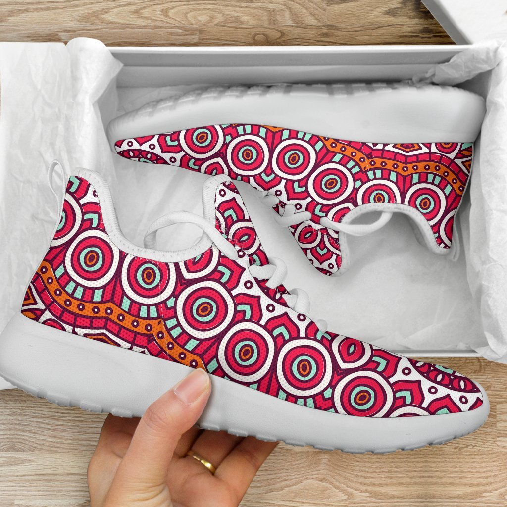 Vintage Indian Mandala Print Mesh Knit Shoes GearFrost