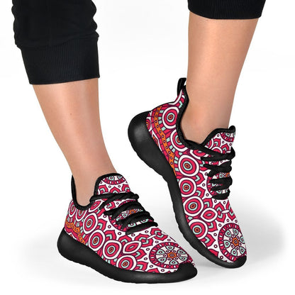 Vintage Indian Mandala Print Mesh Knit Shoes GearFrost