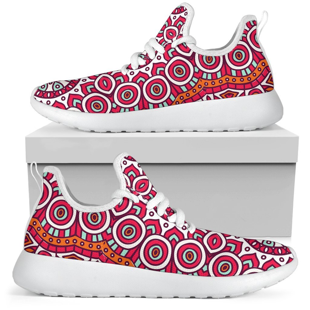 Vintage Indian Mandala Print Mesh Knit Shoes GearFrost