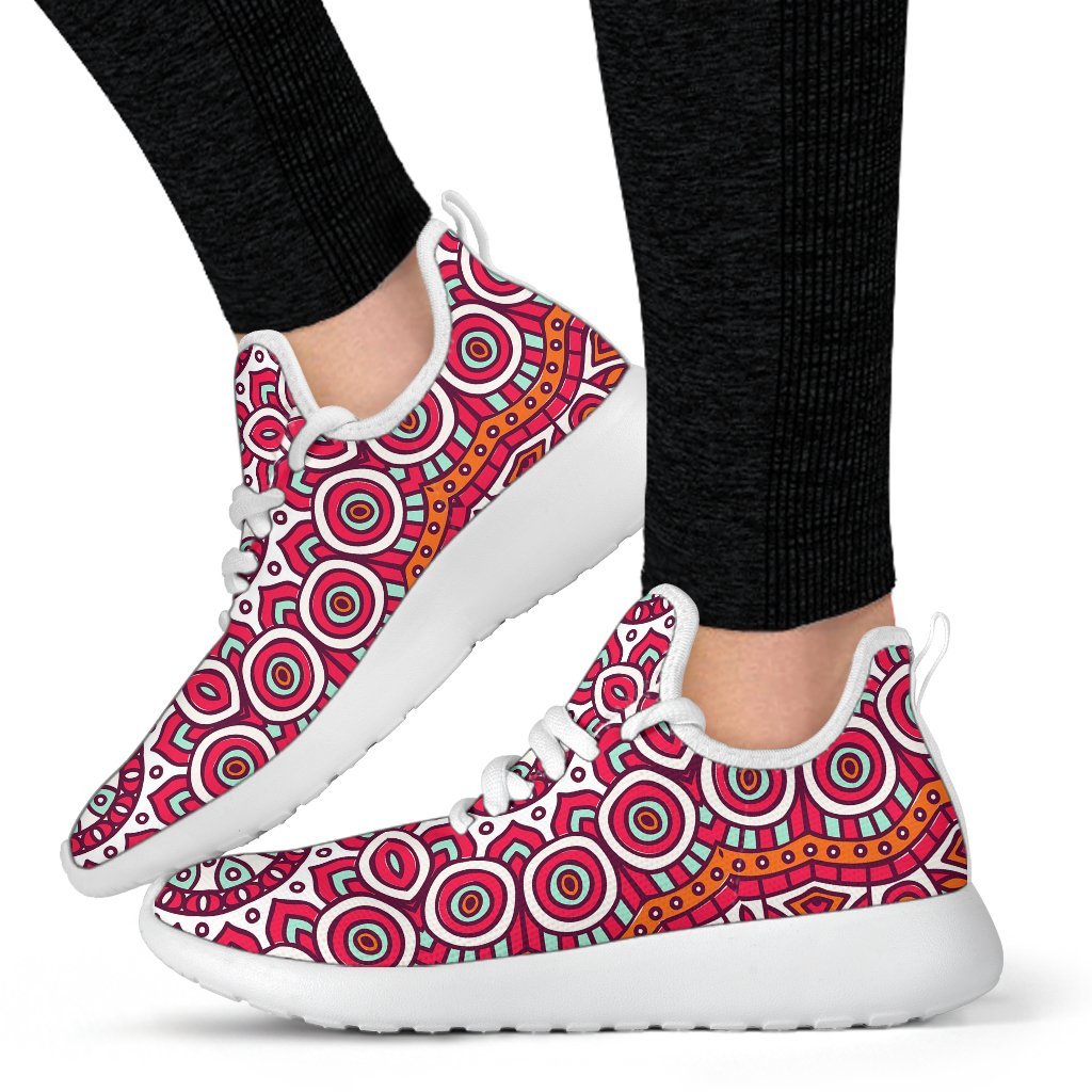 Vintage Indian Mandala Print Mesh Knit Shoes GearFrost