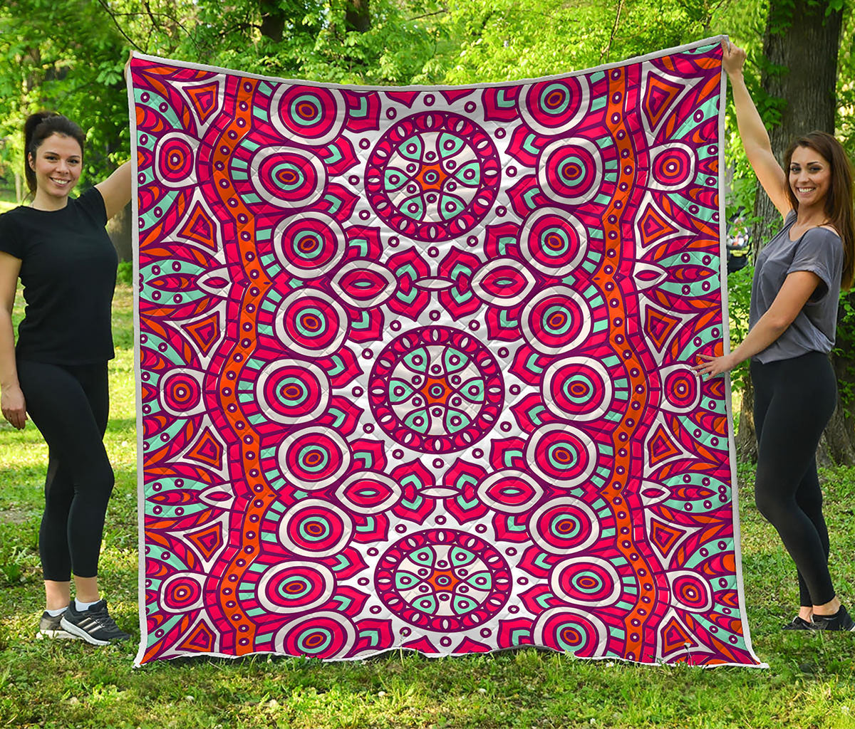 Vintage Indian Mandala Print Quilt