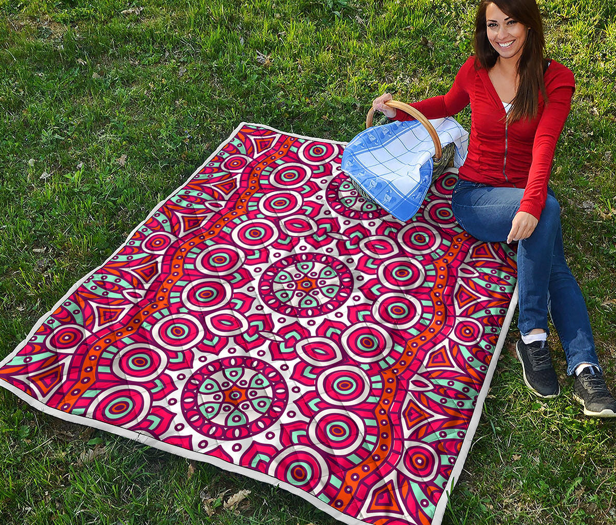 Vintage Indian Mandala Print Quilt