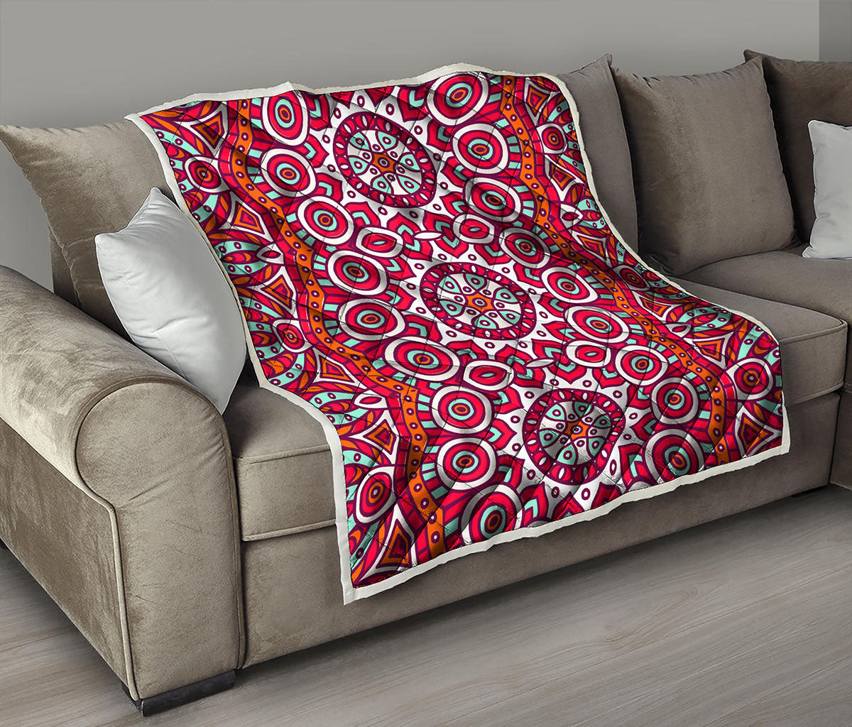 Vintage Indian Mandala Print Quilt