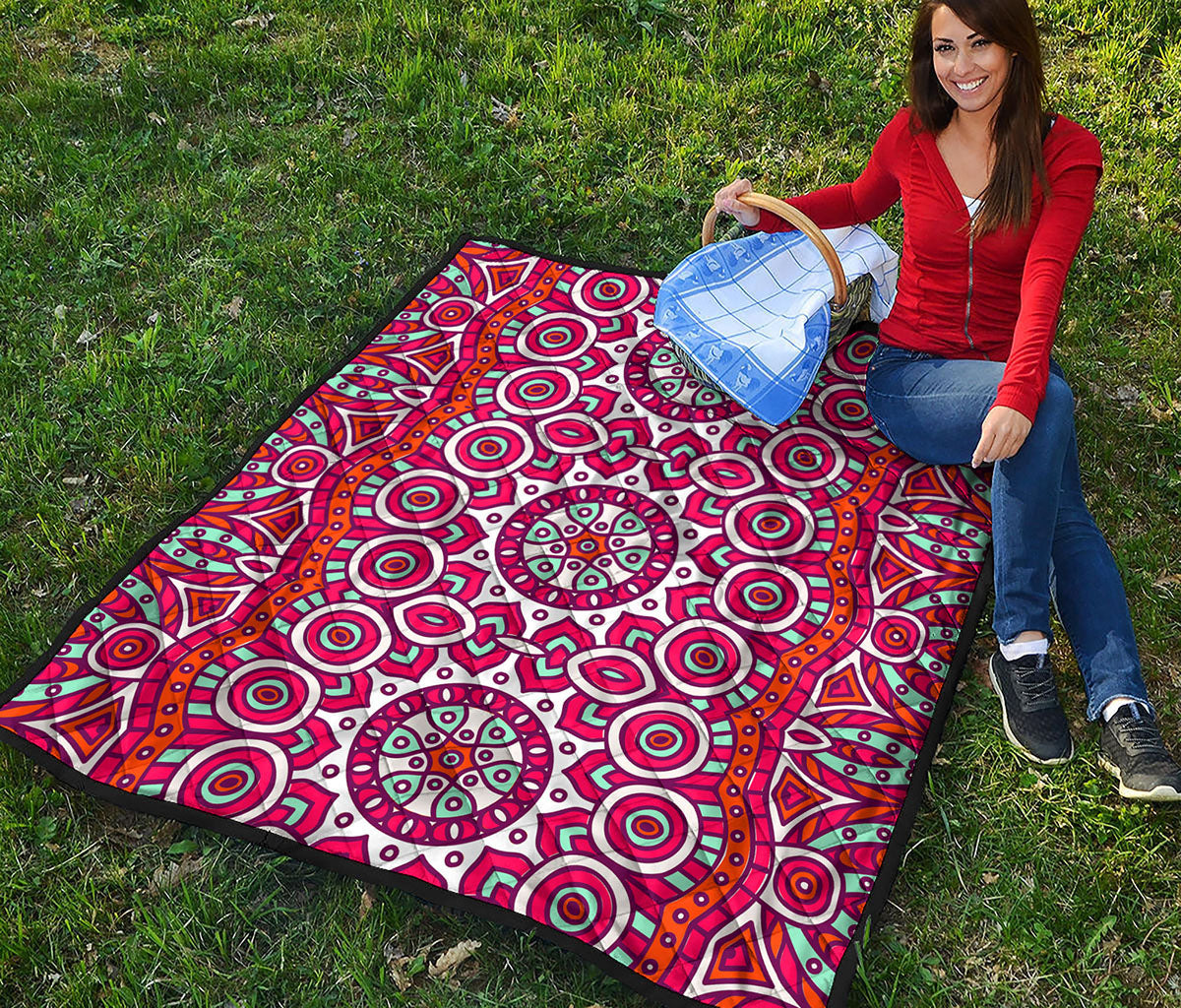 Vintage Indian Mandala Print Quilt