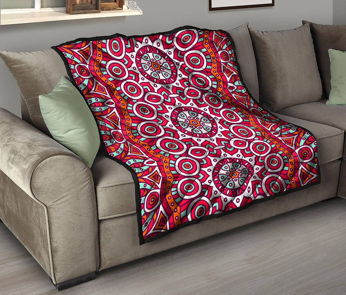 Vintage Indian Mandala Print Quilt